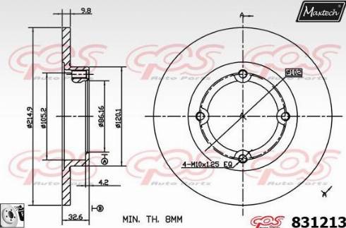 Maxtech 831213.0080 - Brake Disc autospares.lv