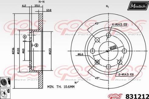 Maxtech 831212.6060 - Brake Disc autospares.lv