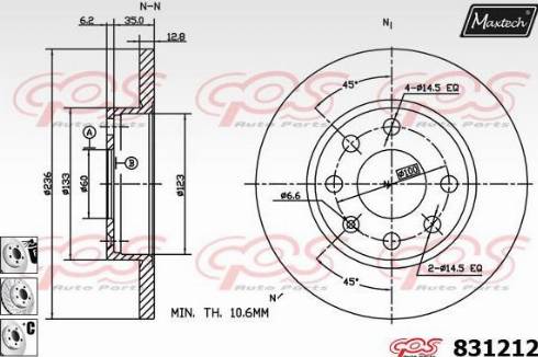 Maxtech 831212.6880 - Brake Disc autospares.lv