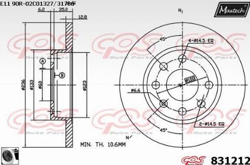 Maxtech 831212.0060 - Brake Disc autospares.lv