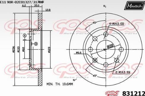 Maxtech 831212.0000 - Brake Disc autospares.lv