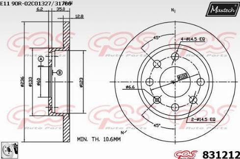 Maxtech 831212.0080 - Brake Disc autospares.lv