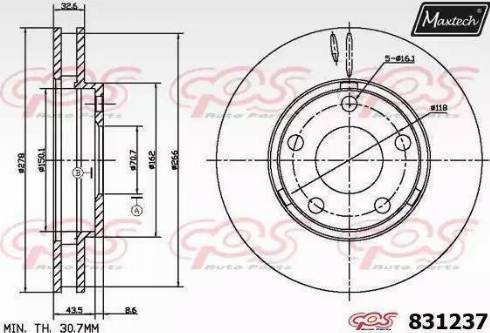 Maxtech 831237.6980 - Brake Disc autospares.lv