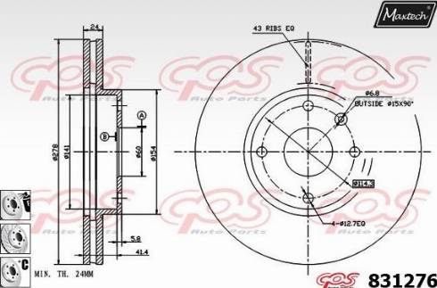 Maxtech 831276.6980 - Brake Disc autospares.lv