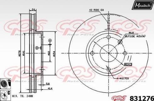 Maxtech 831276.6060 - Brake Disc autospares.lv