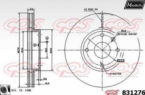 Maxtech 831276.0060 - Brake Disc autospares.lv