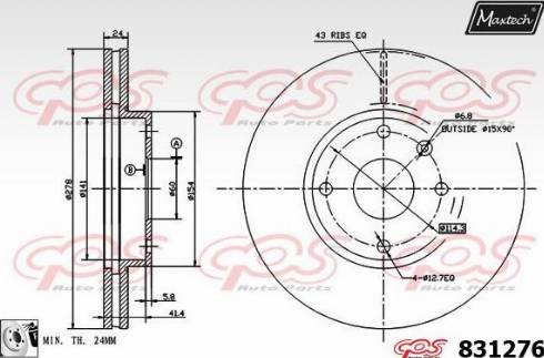 Maxtech 831276.0080 - Brake Disc autospares.lv