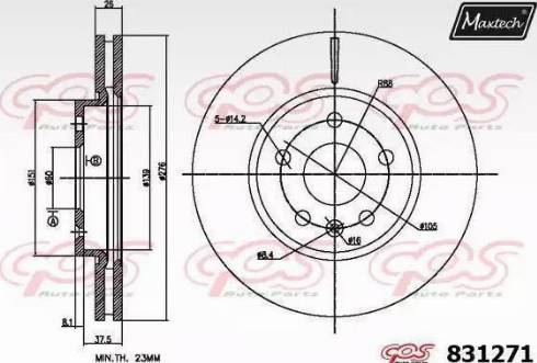 Maxtech 831271.6060 - Brake Disc autospares.lv