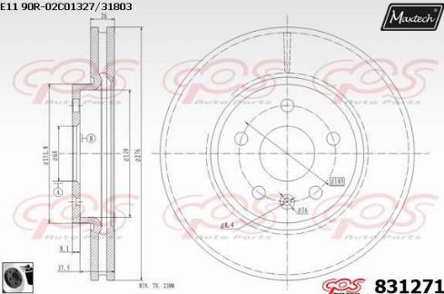 Maxtech 831271.0060 - Brake Disc autospares.lv