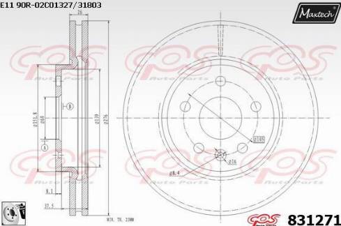 Maxtech 831271.0080 - Brake Disc autospares.lv