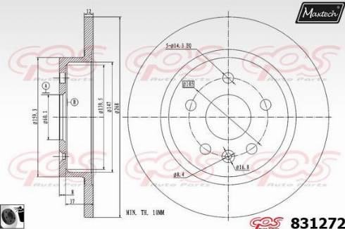 Maxtech 831272.0060 - Brake Disc autospares.lv