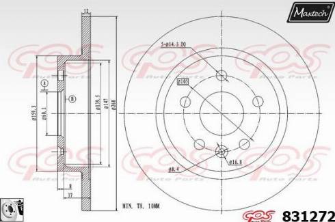 Maxtech 831272.0080 - Brake Disc autospares.lv