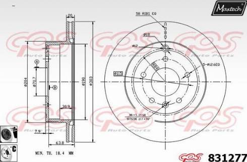 Maxtech 831277.6060 - Brake Disc autospares.lv