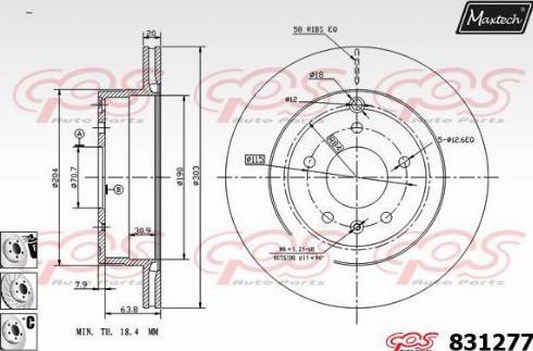 Maxtech 831277.6880 - Brake Disc autospares.lv