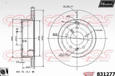 Maxtech 831277.0060 - Brake Disc autospares.lv