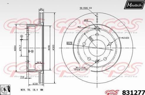 Maxtech 831277.0080 - Brake Disc autospares.lv