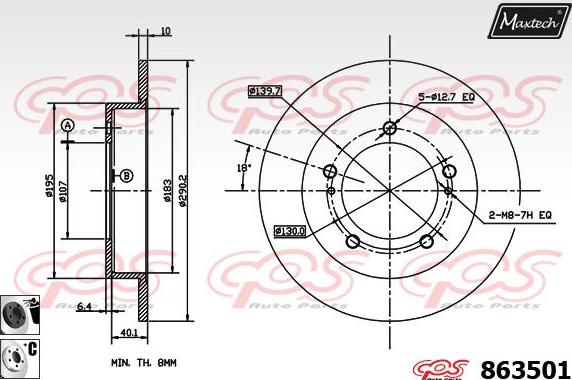 Maxtech 831277 - Brake Disc autospares.lv