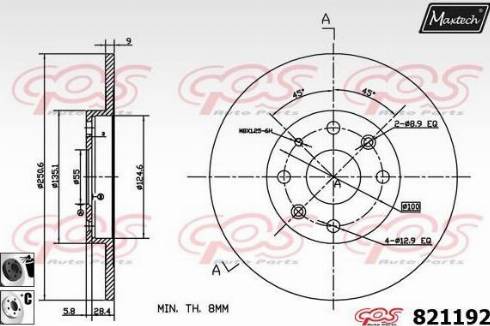 Maxtech 821192.6060 - Brake Disc autospares.lv