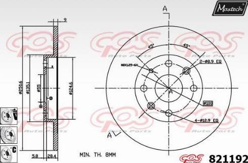 Maxtech 821192.6980 - Brake Disc autospares.lv