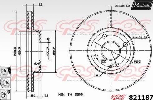 Maxtech 821187.6980 - Brake Disc autospares.lv