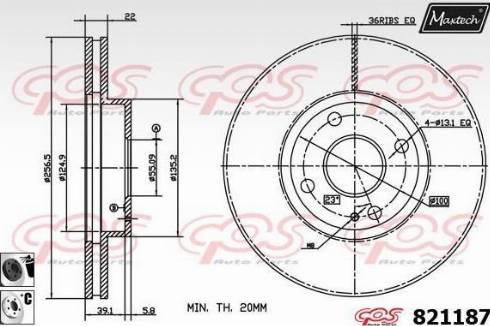 Maxtech 821187.6060 - Brake Disc autospares.lv