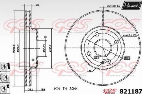 Maxtech 821187.6880 - Brake Disc autospares.lv