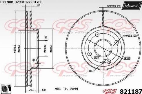 Maxtech 821187.0060 - Brake Disc autospares.lv