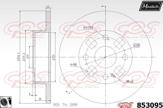 Maxtech 821187 - Brake Disc autospares.lv