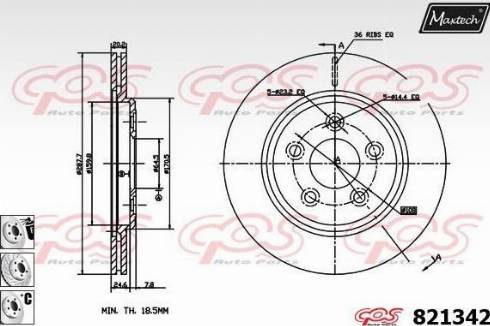 Maxtech 821342.6880 - Brake Disc autospares.lv