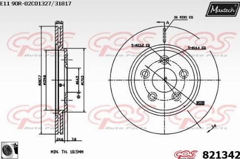 Maxtech 821342.0060 - Brake Disc autospares.lv