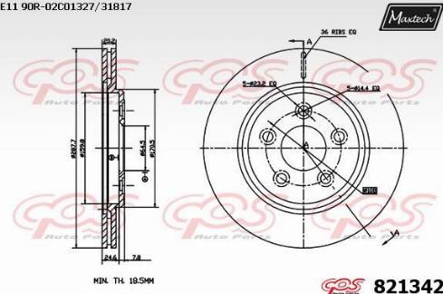 Maxtech 821342.0000 - Brake Disc autospares.lv