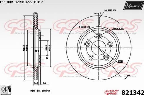 Maxtech 821342.0080 - Brake Disc autospares.lv