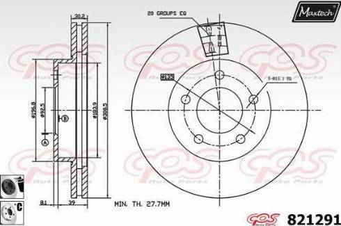 Maxtech 821291.6060 - Brake Disc autospares.lv