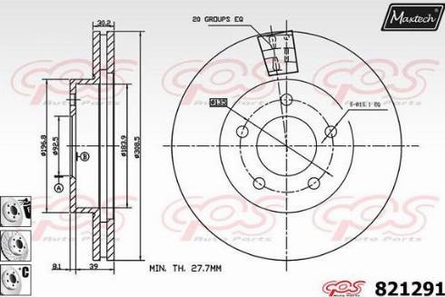 Maxtech 821291.6880 - Brake Disc autospares.lv