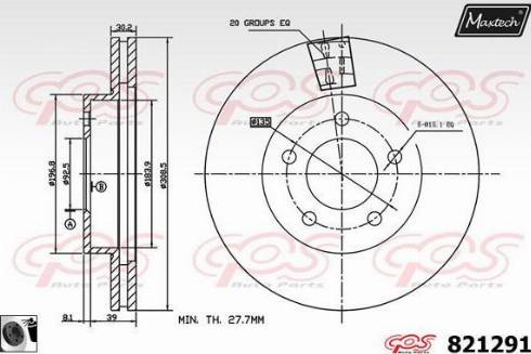 Maxtech 821291.0060 - Brake Disc autospares.lv