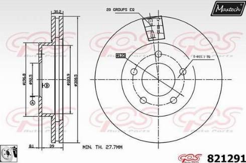 Maxtech 821291.0080 - Brake Disc autospares.lv