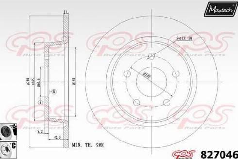 Maxtech 827046.6060 - Brake Disc autospares.lv