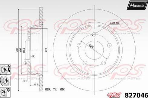 Maxtech 827046.6880 - Brake Disc autospares.lv