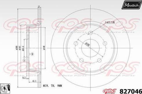 Maxtech 827046.0080 - Brake Disc autospares.lv