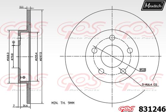 Maxtech 827046 - Brake Disc autospares.lv