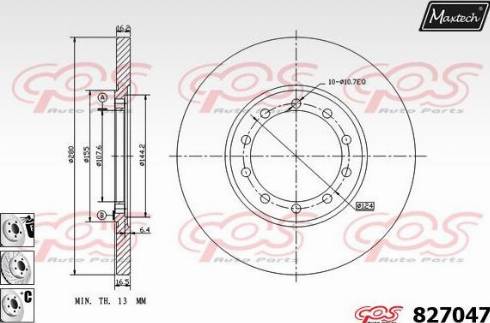 Maxtech 827047.6980 - Brake Disc autospares.lv