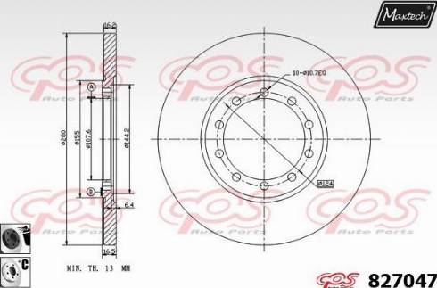 Maxtech 827047.6060 - Brake Disc autospares.lv