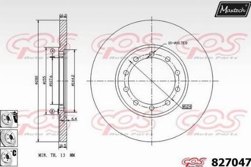 Maxtech 827047.6880 - Brake Disc autospares.lv