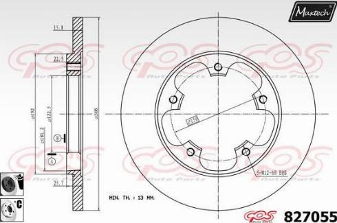 Maxtech 827055.6060 - Brake Disc autospares.lv