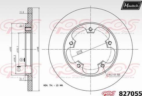 Maxtech 827055.0000 - Brake Disc autospares.lv