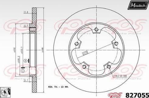 Maxtech 827055.0080 - Brake Disc autospares.lv