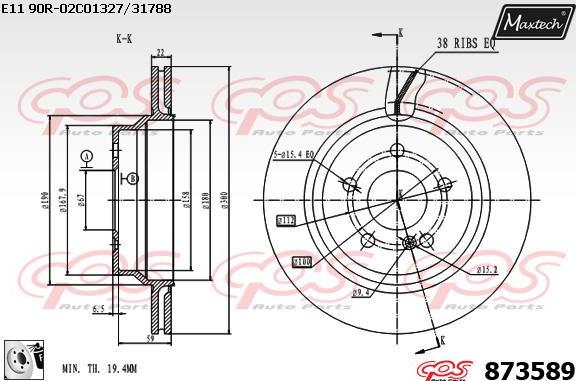 Maxtech 827055 - Brake Disc autospares.lv