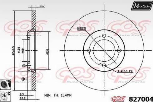 Maxtech 827004.6060 - Brake Disc autospares.lv