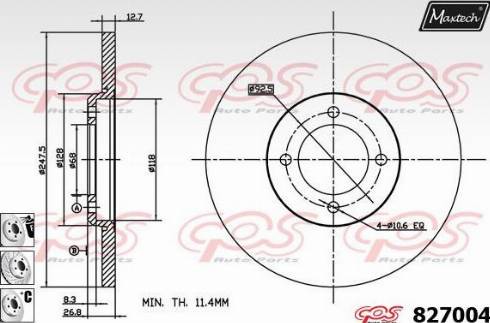 Maxtech 827004.6880 - Brake Disc autospares.lv