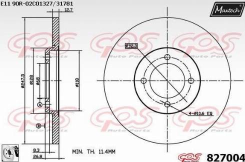 Maxtech 827004.0080 - Brake Disc autospares.lv